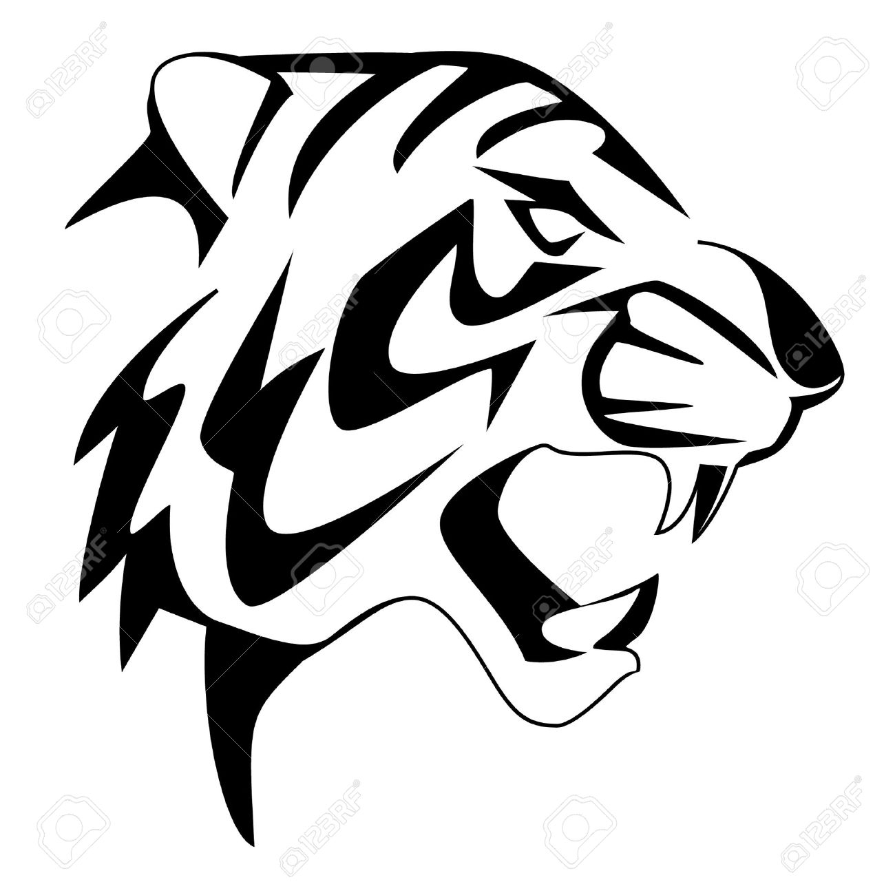 tiger face drawing