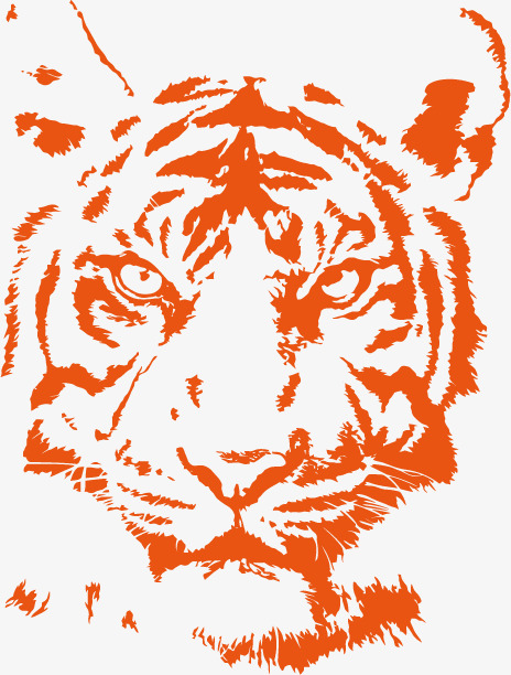 464x612 Orange Tiger Head Vector Material, Vector, Sketch, Material Png - Tiger Head Sketch