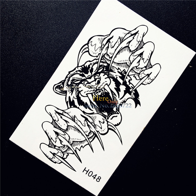 640x640 Cool Men Body Arm Art Temporary Tattoo Fierce Roaring Tiger Paw - Tiger Paw Sketch