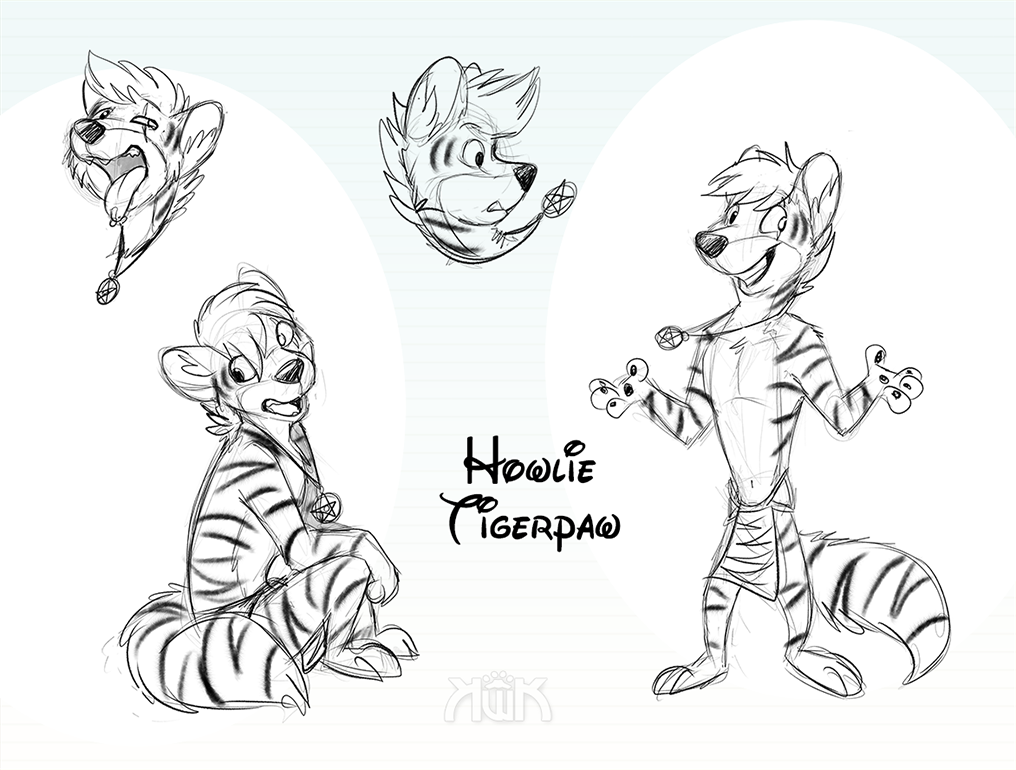 1016x770 Howlie Tigerpaw Sketch - Tiger Paw Sketch
