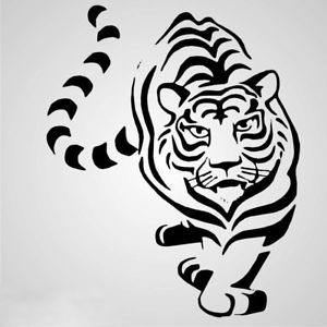 300x300 Tiger Sketch Big Sizes Reusable Stencil Wall Decor Modern - Tiger Sketch