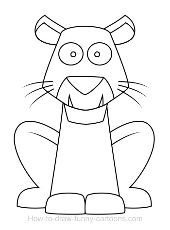 350x474 Drawing A Tiger Cartoon - Tiger Sketch Cartoon