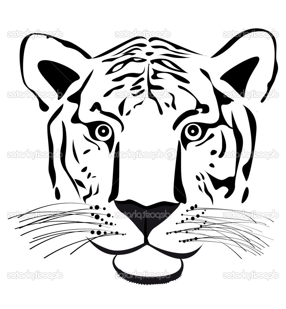 950x1024 Easy Tiger Drawings In Black And White Simple Tiger Face Drawing - Tiger Sketch Drawing