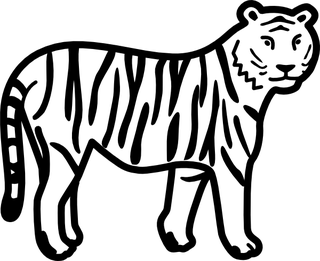 320x261 Tiger Drawings Easy Standing Drawing Of A - Tiger Sketch Easy