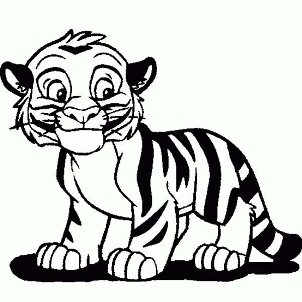 600x600 White Tiger Clipart Easy - Tiger Sketch Easy