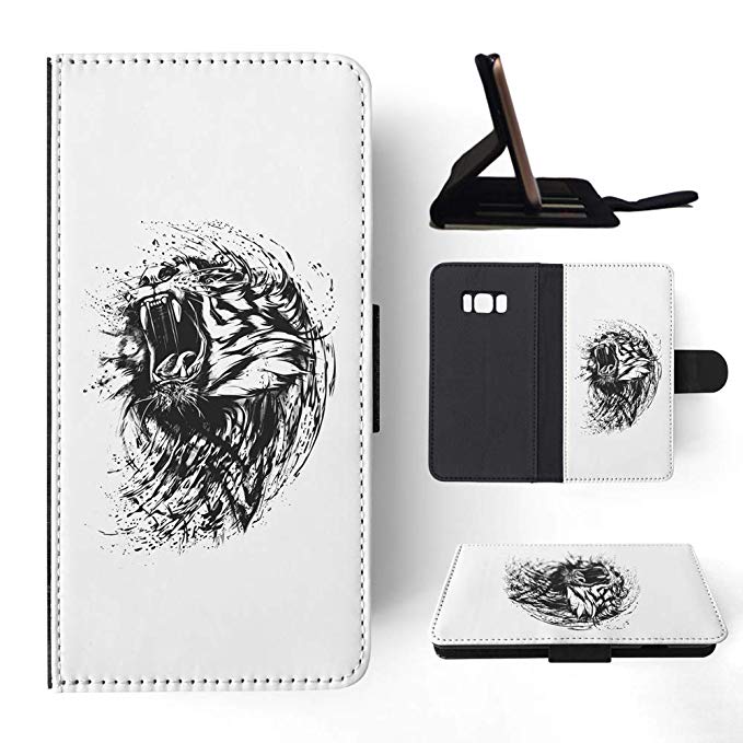679x679 Tiger Sketch Drawing Art Flip Wallet Phone Case Cover - Tiger Sketch Easy