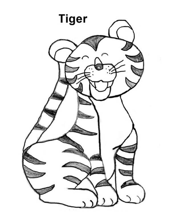 600x776 Tiger Drawings For Kids - Tiger Sketch For Kids