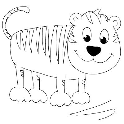 400x400 Want To Learn How To Draw A Tiger Follow Our Simple Step By Step - Tiger Sketch For Kids