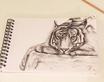 340x270 Tiger Drawing Etsy - Tiger Sketch Pictures