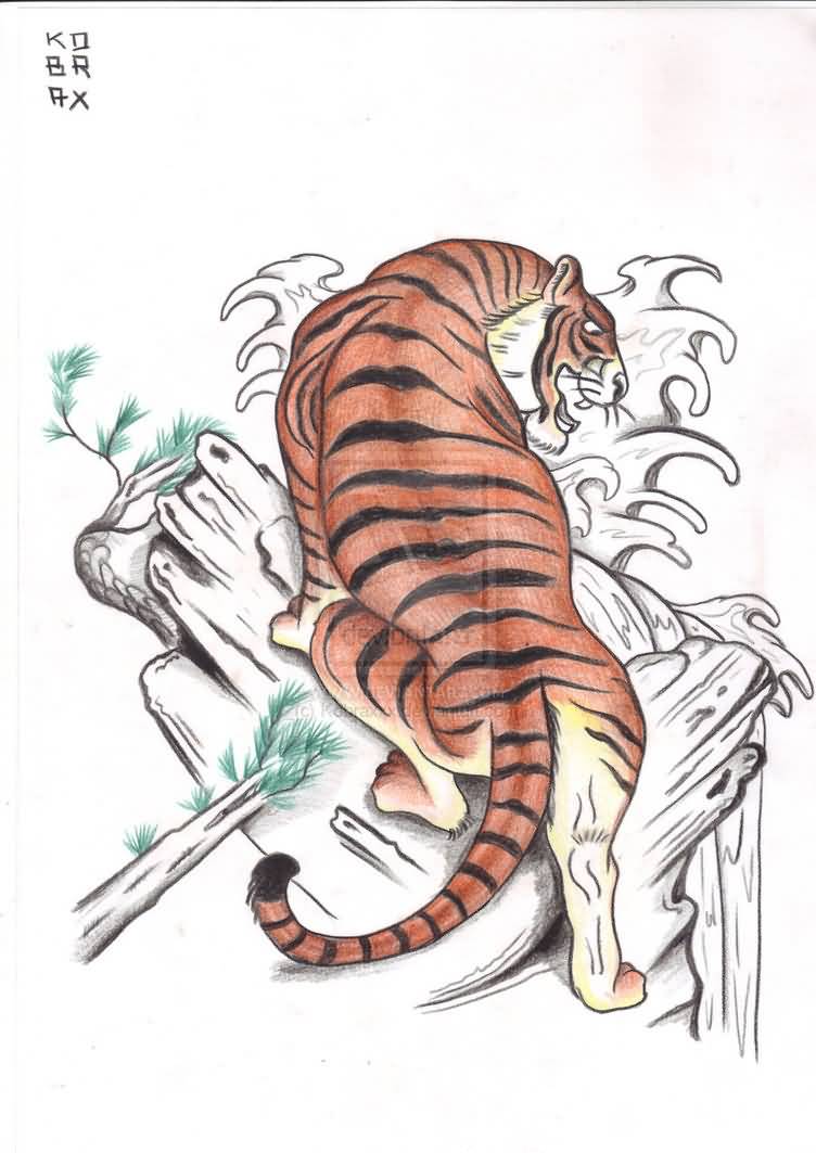752x1063 Tiger Sketch Beautiful Japanese Tattoo Design - Tiger Sketch Tattoo