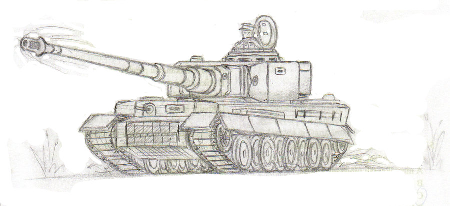 900x413 Tiger Tank By Sos101 - Tiger Tank Sketch