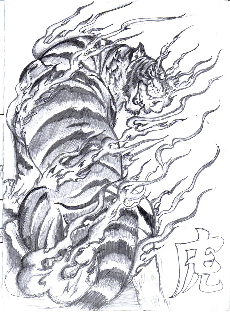 900x1221 Awful Grey Ink Tiger Tattoo Design - Tiger Tattoo Sketch