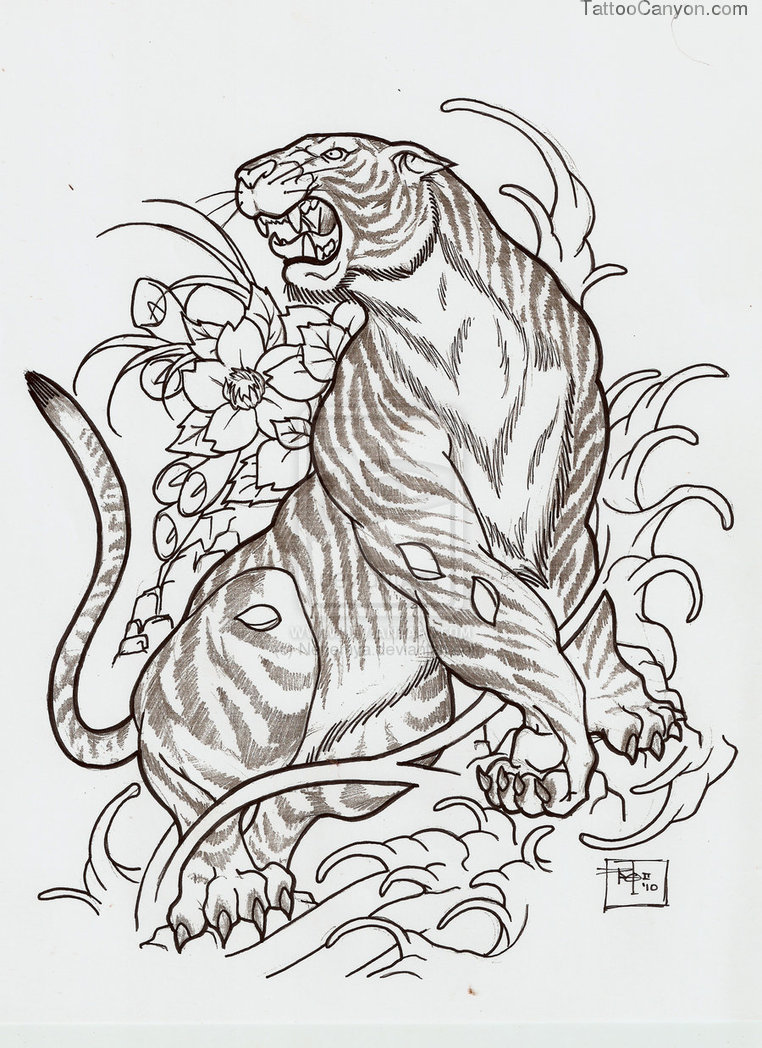762x1048 Drawn Tiger Japanese Tiger - Tiger Tattoo Sketch