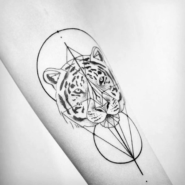 599x599 50 Geometric Tiger Tattoo Designs For Men - Tiger Tattoo Sketch