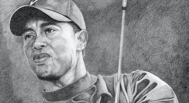 604x332 Tiger Woods By Crow30 - Tiger Woods Sketch