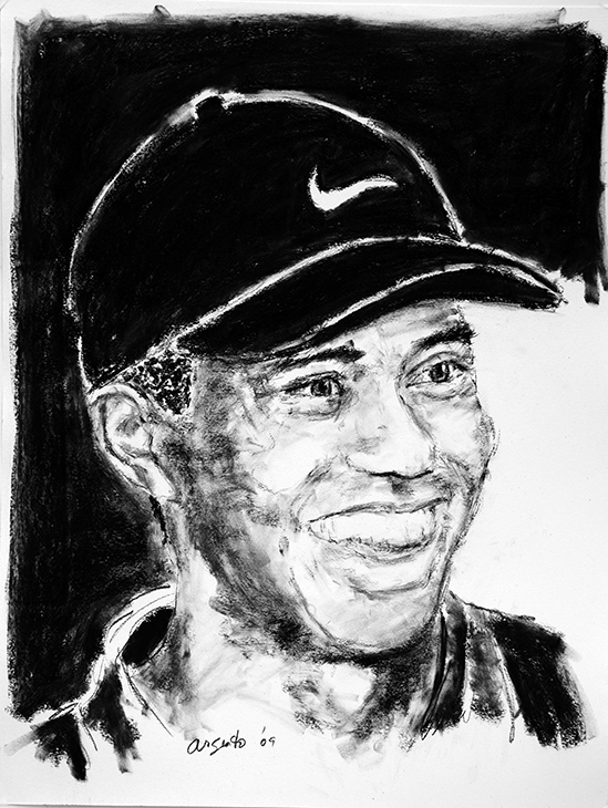 549x730 Tiger Woods Drawing Frank Argento - Tiger Woods Sketch