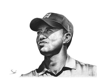 340x270 Tiger Woods Drawing Etsy - Tiger Woods Sketch