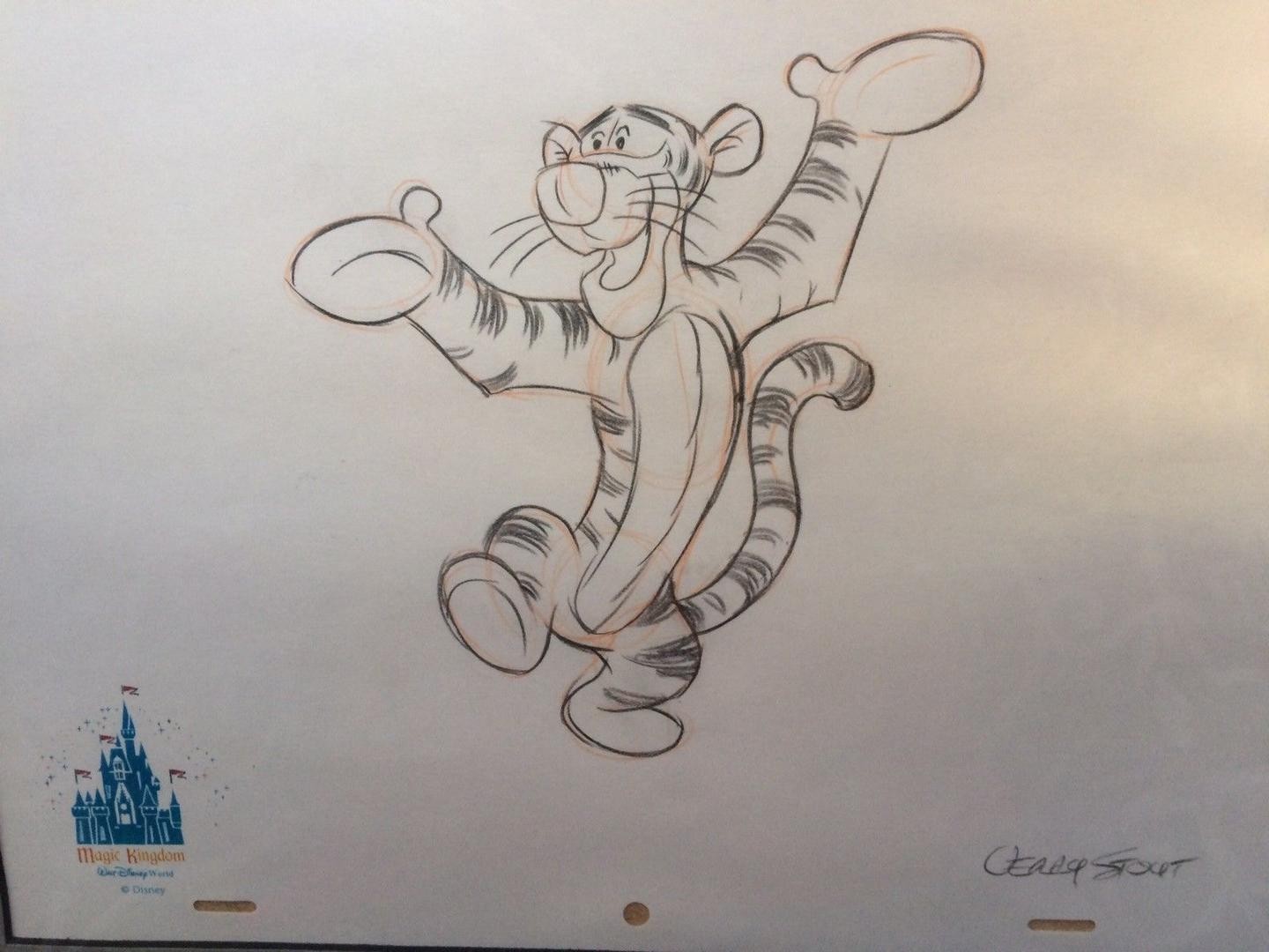 1440x1080 Original Tigger Sketch Signed By Jerry Stout Winnie The Pooh - Tigger Sketch
