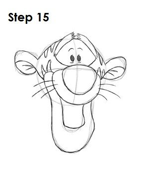 300x388 Step By Step Tutorial Of How To Draw Tigger Winnie The Pooh - Tigger Sketch