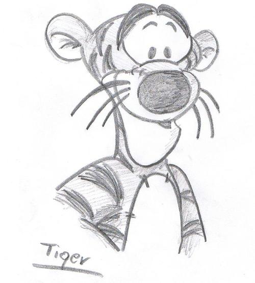 500x556 Tigger By Haoasakura16 On We Heart It - Tigger Sketch