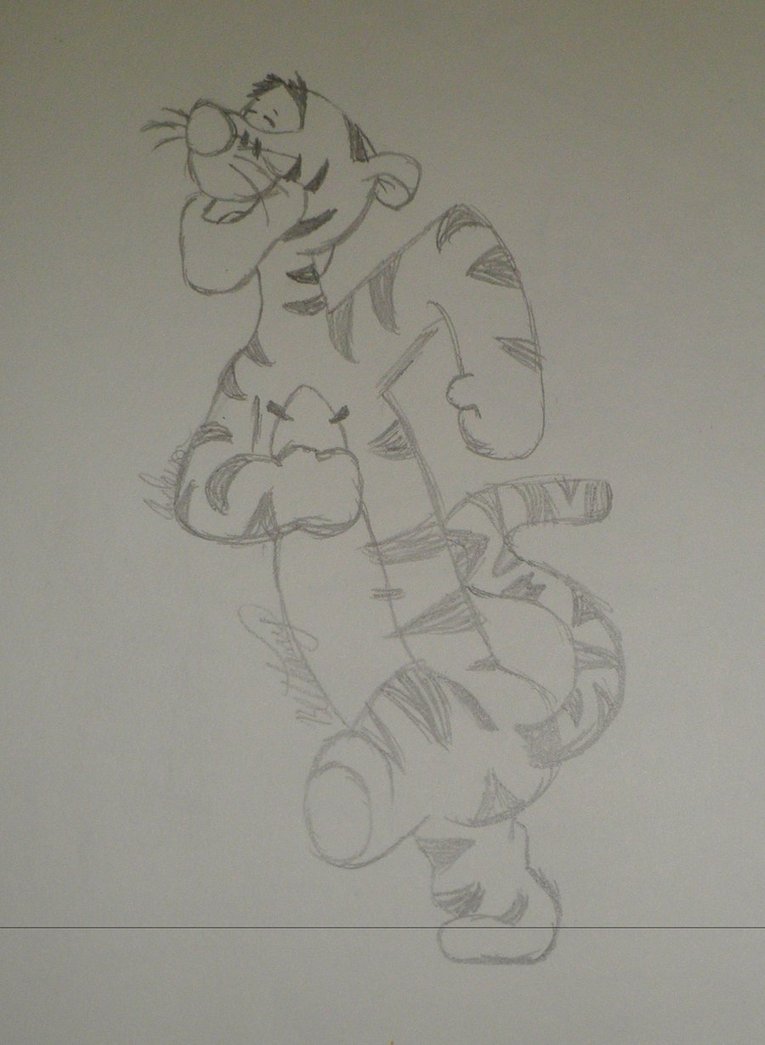 Tigger Sketch at PaintingValley.com | Explore collection of Tigger Sketch