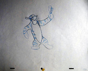 300x243 Walt Disney Animation Art Cel Production Drawing Tigger Winnie - Tigger Sketch