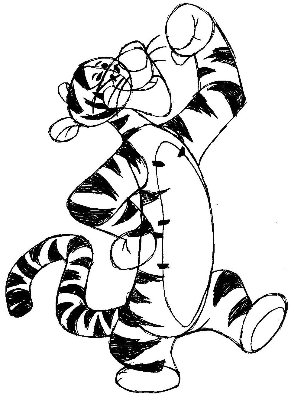 963x1315 How To Draw Tigger From Winnie The Pooh With Easy Steps How To - Tigger Sketch