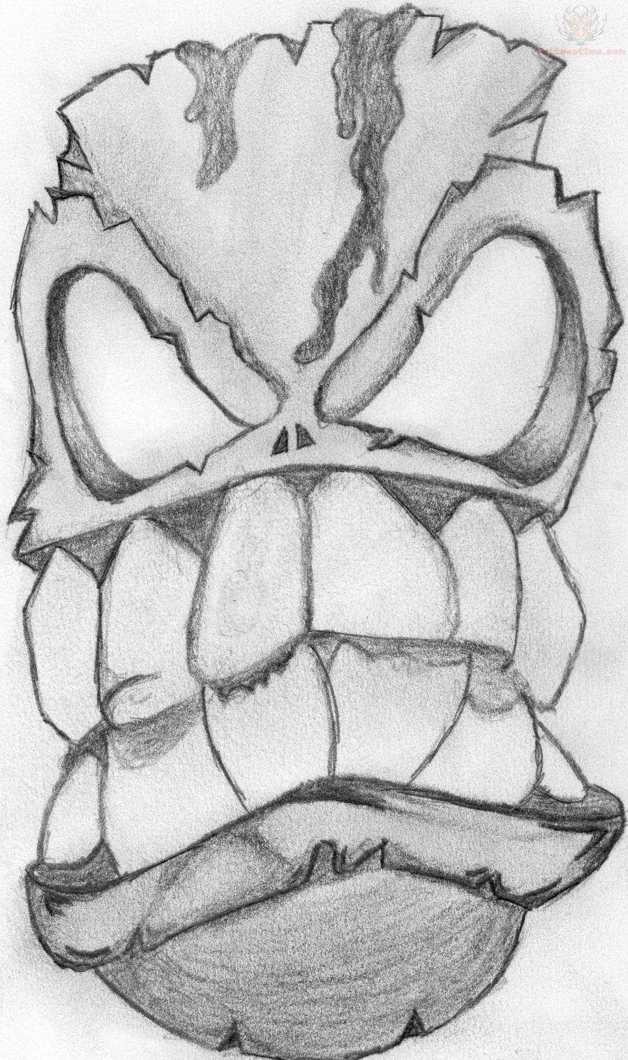 900x1518 Hawaiian Tiki Mask Tattoo Sketch Tattoo Ideas - Tiki Mask Sketch