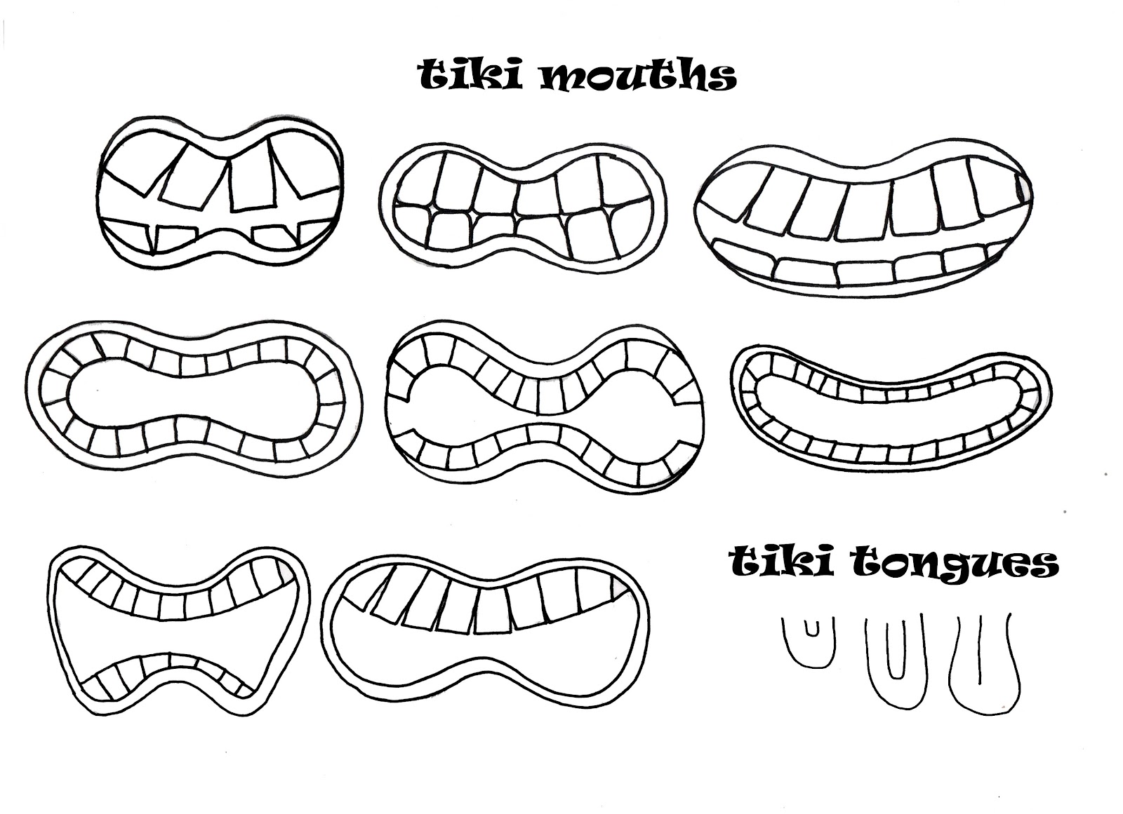 1600x1161 Stitchlily How To Draw A Tiki Head! - Tiki Mask Sketch