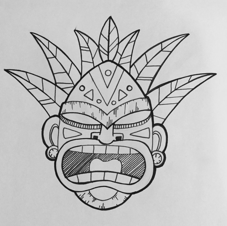 896x891 Tiki Mask By C T Supahfly - Tiki Mask Sketch