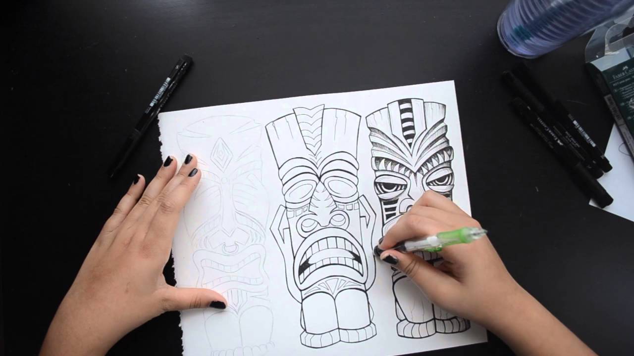 1280x720 Tiki Drawing - Tiki Sketch