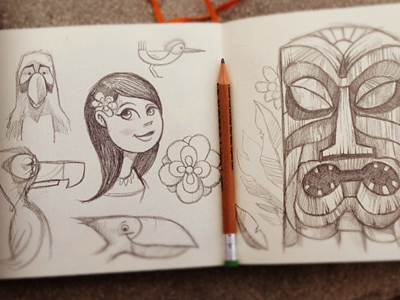400x300 Tiki Character Sketches By Dave Mottram - Tiki Sketch
