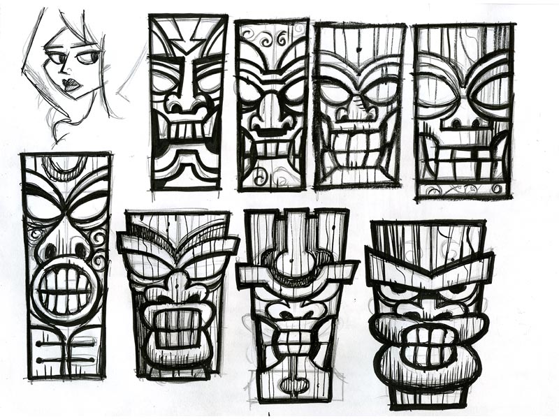 800x600 Tiki Sketch 01 By Ecofugal - Tiki Sketch