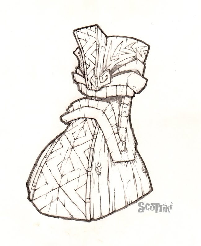 649x792 Scottiki Daily Tiki Sketch - Tiki Sketch