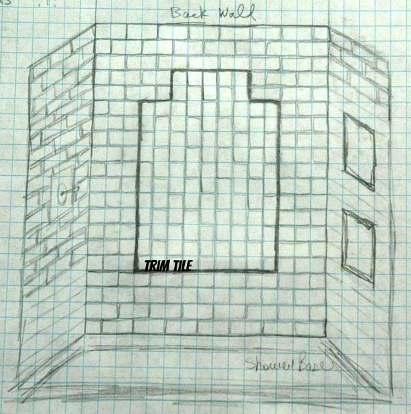600x605 Prairie Perch Ensuite Shower Sketch - Tile Sketch
