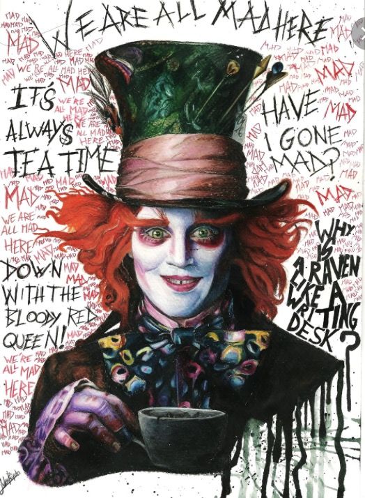 524x714 Happy National Mad Hatter Day Movies Mad, Alice - Tim Burton Mad Hatter Sketch