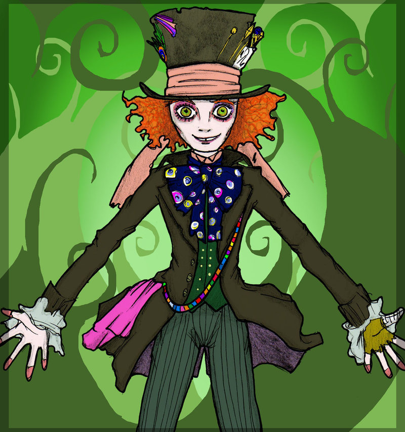 800x854 Tim Burton - Tim Burton Mad Hatter Sketch