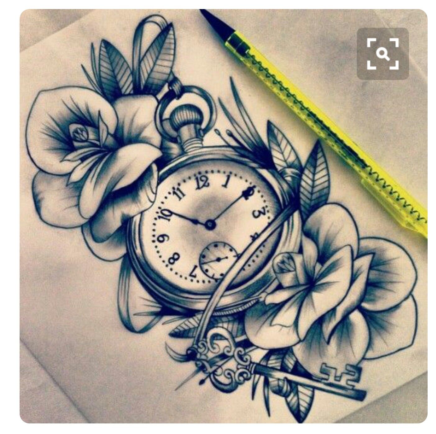 1403x1395 Going To Get Something Similar With Two Pocket Watches..... With - Time Clock Sketch