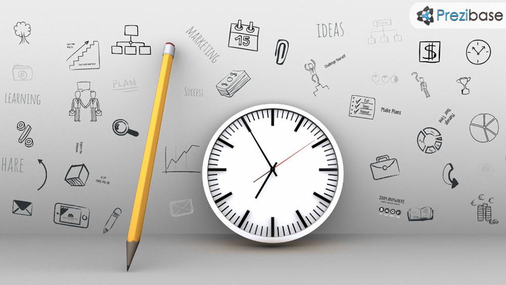 1000x563 Time For Creativity Prezi Template Prezibase - Time Clock Sketch