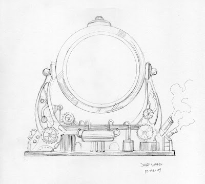 400x359 Stungeon Studios Steampunk Sketch - Time Machine Sketch