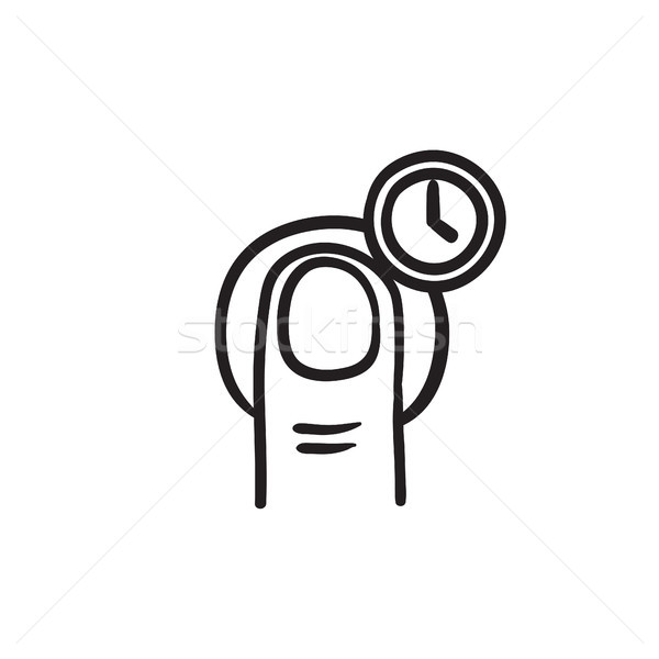 600x600 Hold Timer Gesture Sketch Icon. Vector Illustration Andrei - Timer Sketch