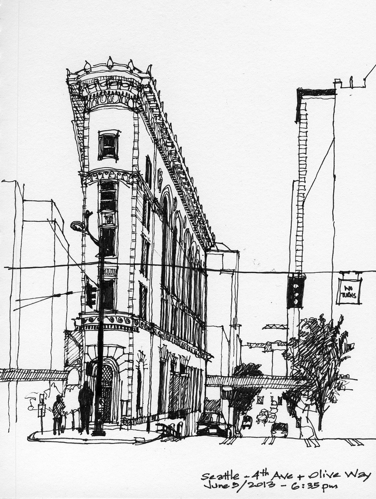 773x1024 Seattle - Times Square Sketch