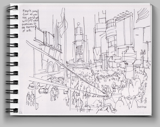 640x506 Times Square Time Lapse Jake Nelson Art - Times Square Sketch