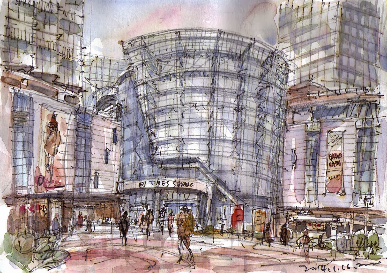 1600x1127 Sketches Around Times Square - Times Square Sketch