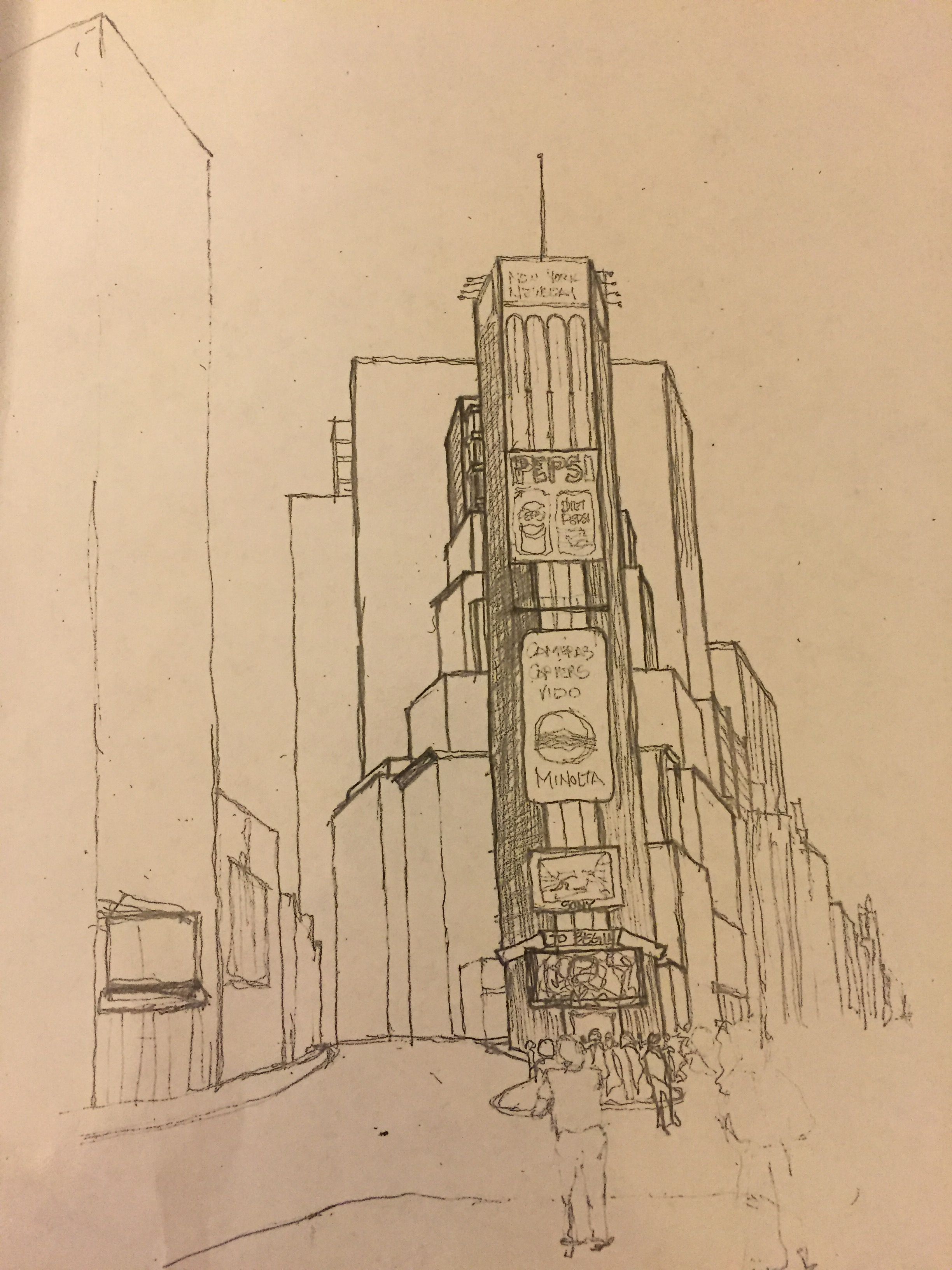 2448x3264 Time Square Sketch. John Workley Sketches Of Architecture And - Times Square Sketch