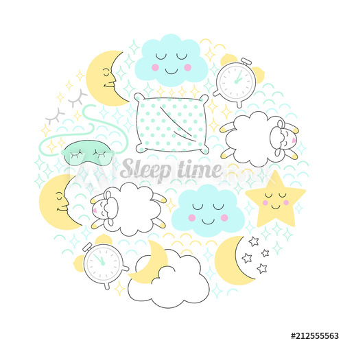 500x500 Sleep Time Sketch Illustrationr Circle Vector. - Timesketch