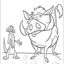 220x220 Simba, Timon And Pumbaa Playing In The Jungle Coloring Pages - Timon And Pumbaa Sketch