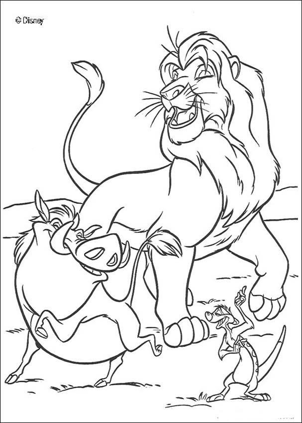 607x850 Singing Simba, Timon And Pumbaa Coloring Pages - Timon And Pumbaa Sketch