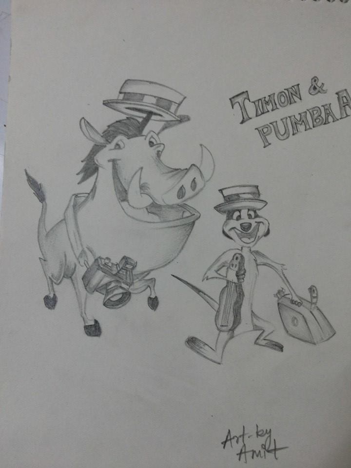 720x960 Sketch Of Timon And Pumbaa Made By Me. Steemit - Timon And Pumbaa Sketch