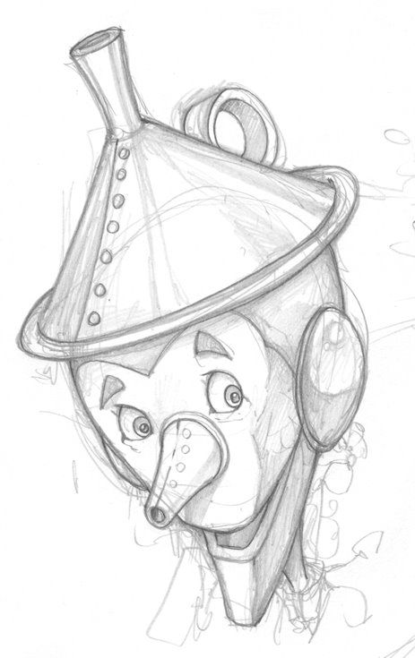 463x735 Rsc Illustration Sketch Tin Man The Art Canvas - Tin Man Sketch